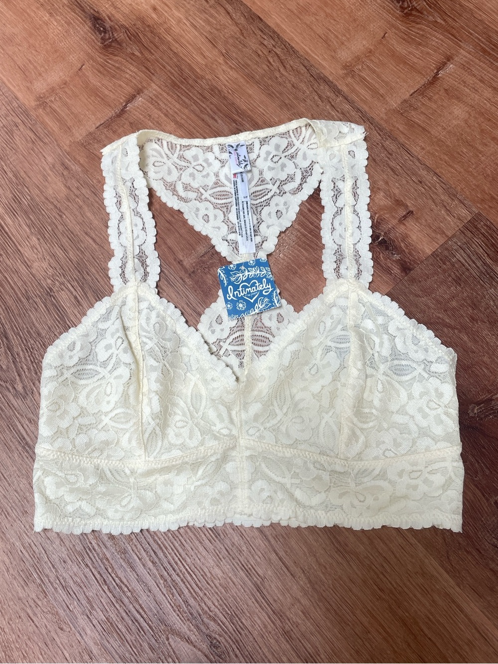 Intimately Free People Womens Lace Bralette Ivory Racerback Size Small NEW NWT